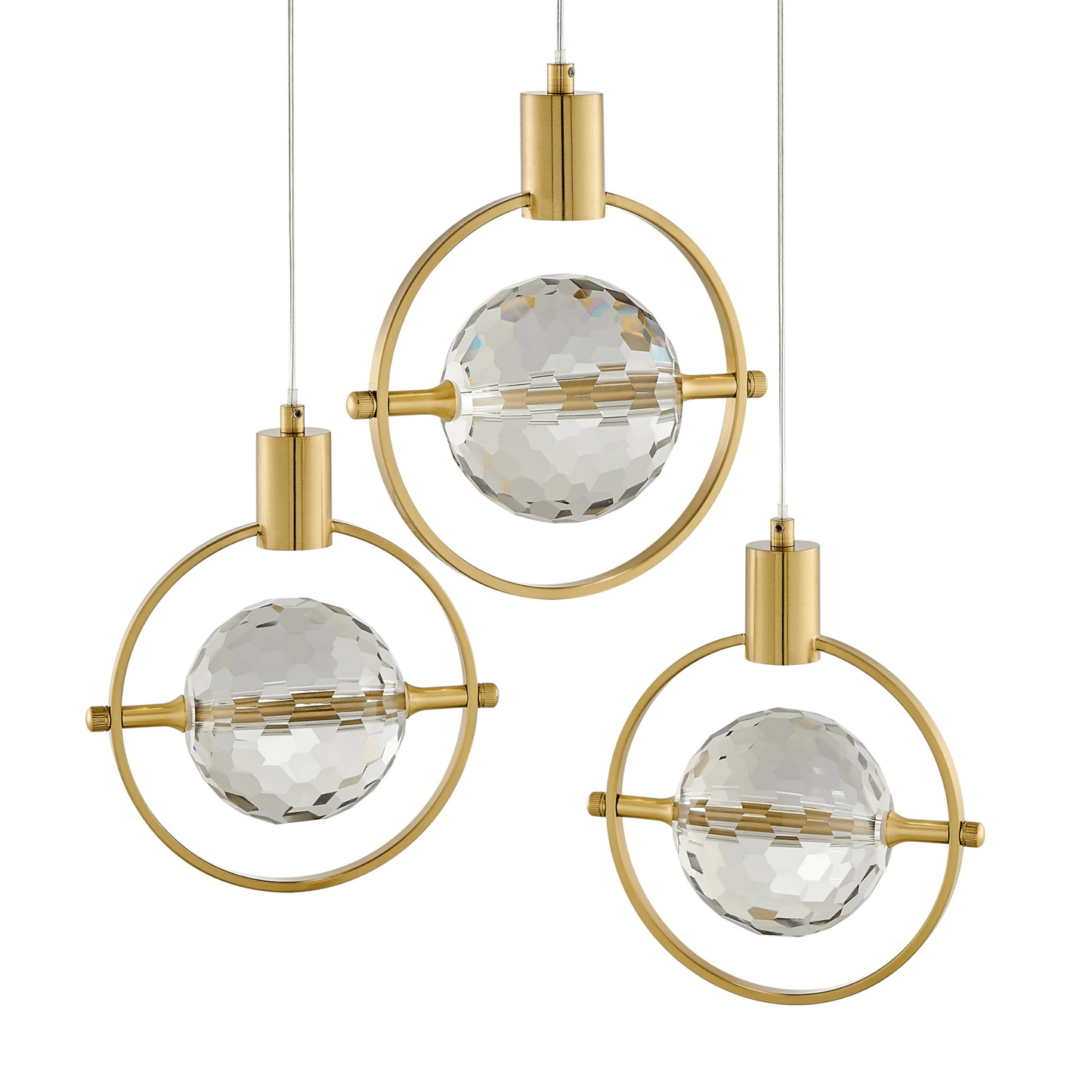 Hollywood Circle 3 Light Pendant Gold - Orvon Lighting