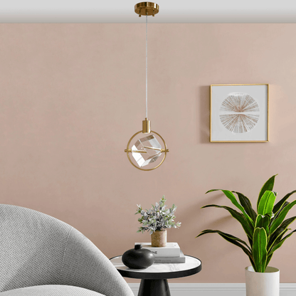 Hollywood Cube 1 Light Pendant Gold - Orvon Lighting