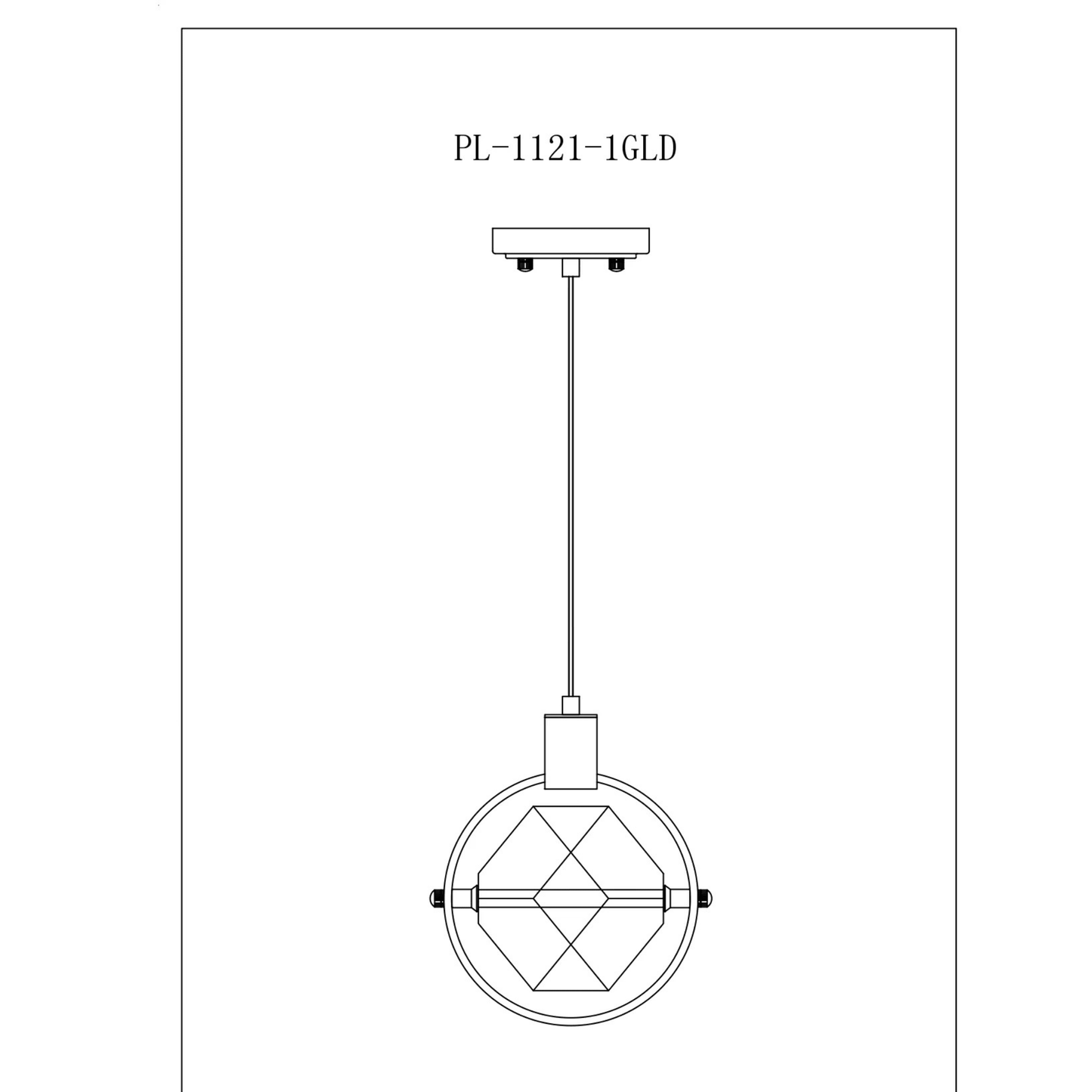 Hollywood Cube 1 Light Pendant Gold - Orvon Lighting