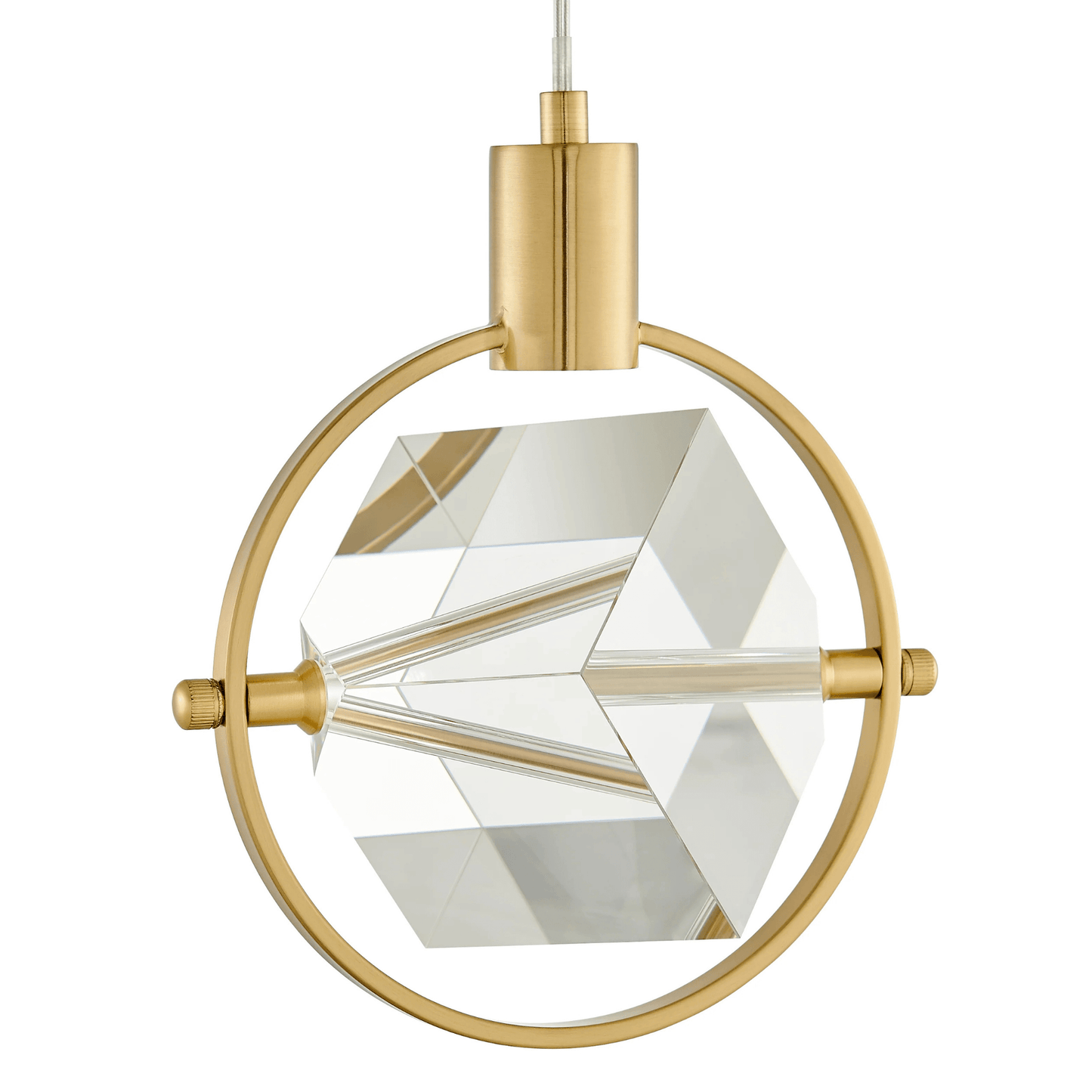 Hollywood Cube 1 Light Pendant Gold - Orvon Lighting