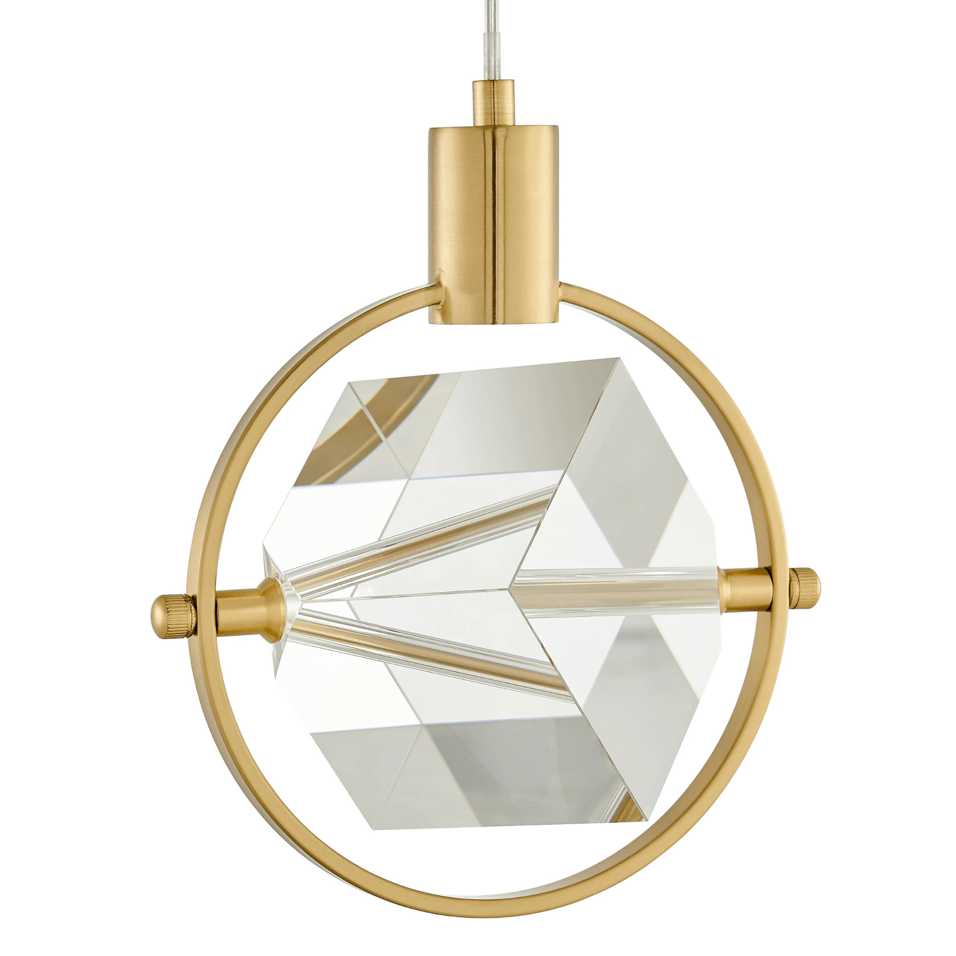 Hollywood Cube 1 Light Pendant Gold - Orvon Lighting