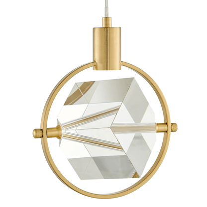 Hollywood Cube 1 Light Pendant Gold - Orvon Lighting