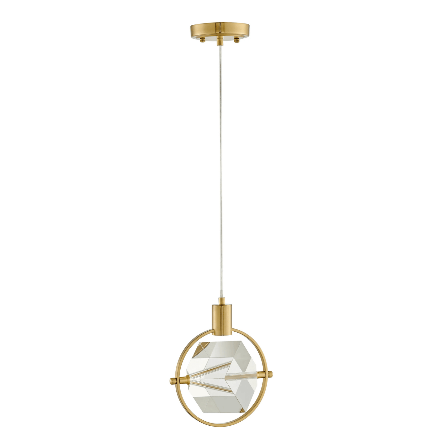 Hollywood Cube 1 Light Pendant Gold - Orvon Lighting