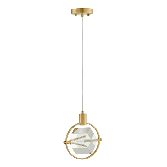 Hollywood Cube 1 Light Pendant Gold - Orvon Lighting