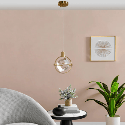 Hollywood Cube 1 Light Pendant Gold - Orvon Lighting