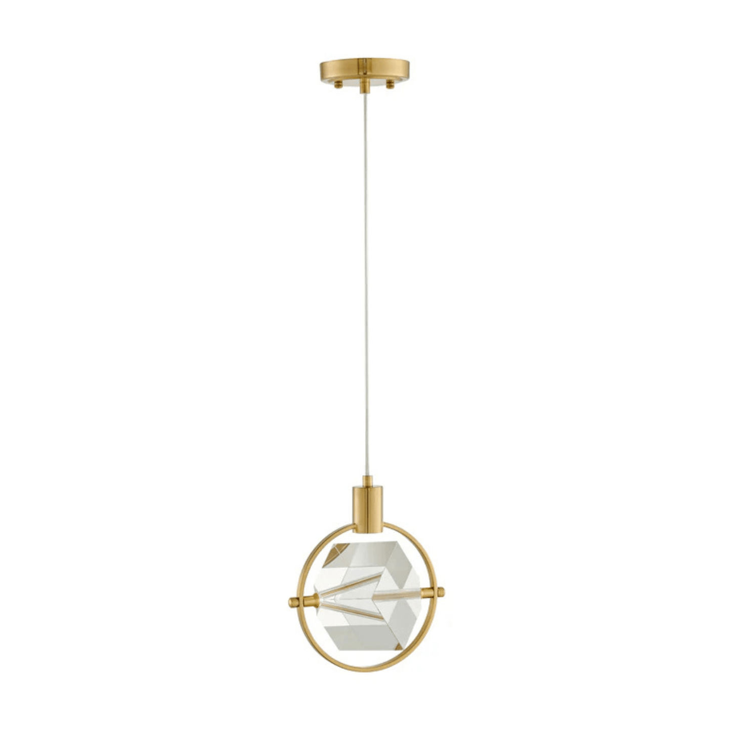 Hollywood Cube 1 Light Pendant Gold - Orvon Lighting