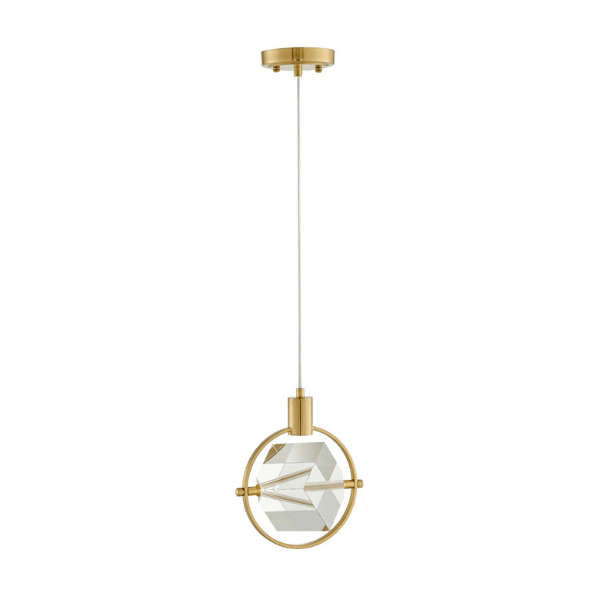 Hollywood Cube 1 Light Pendant Gold - Orvon Lighting