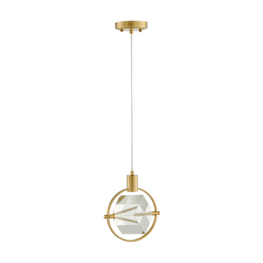 Hollywood Cube 1 Light Pendant Gold - Orvon Lighting
