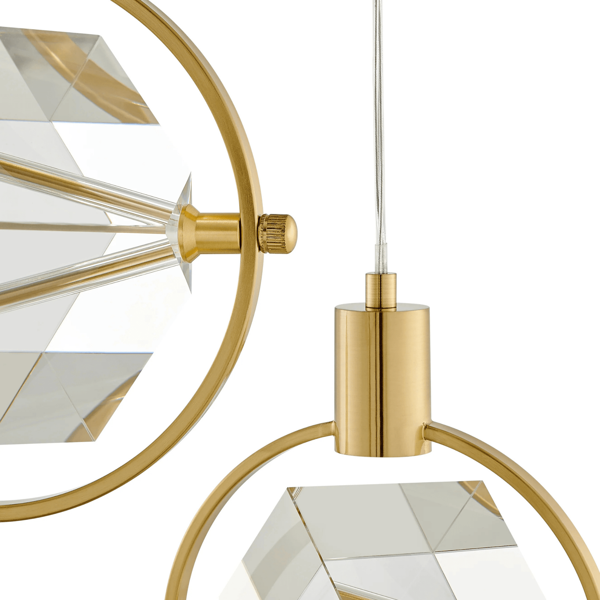 Hollywood Cube 3 Light Pendant Gold - Orvon Lighting
