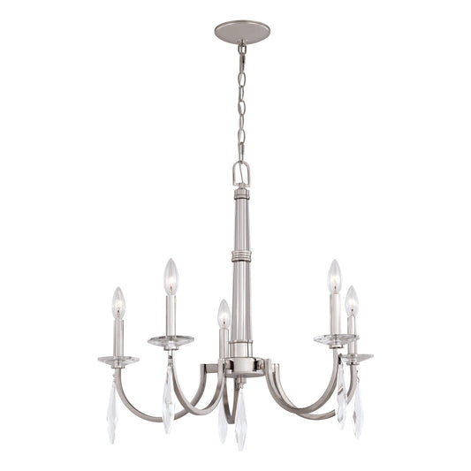 Hoyne 5 Light Chandelier Polished Nickel - Orvon Lighting