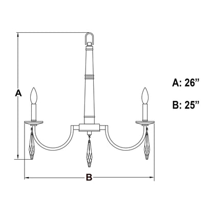 Hoyne 5 Light Chandelier Polished Nickel - Orvon Lighting