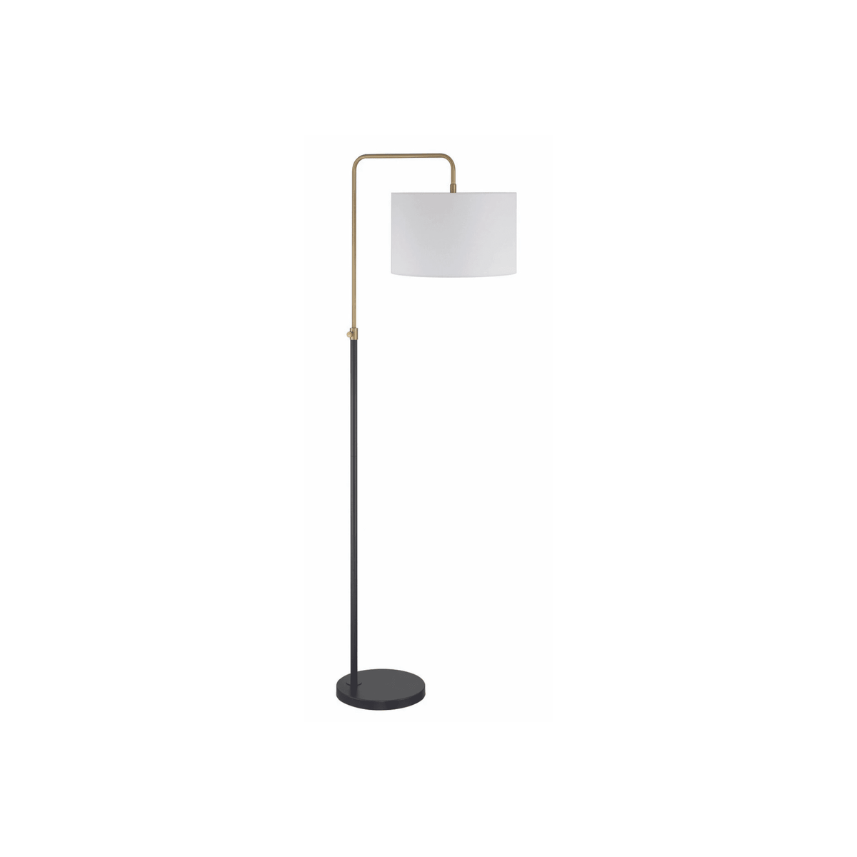Ingraham 1 Light Floor Lamp in Flat Black/Satin Brass - Orvon Lighting