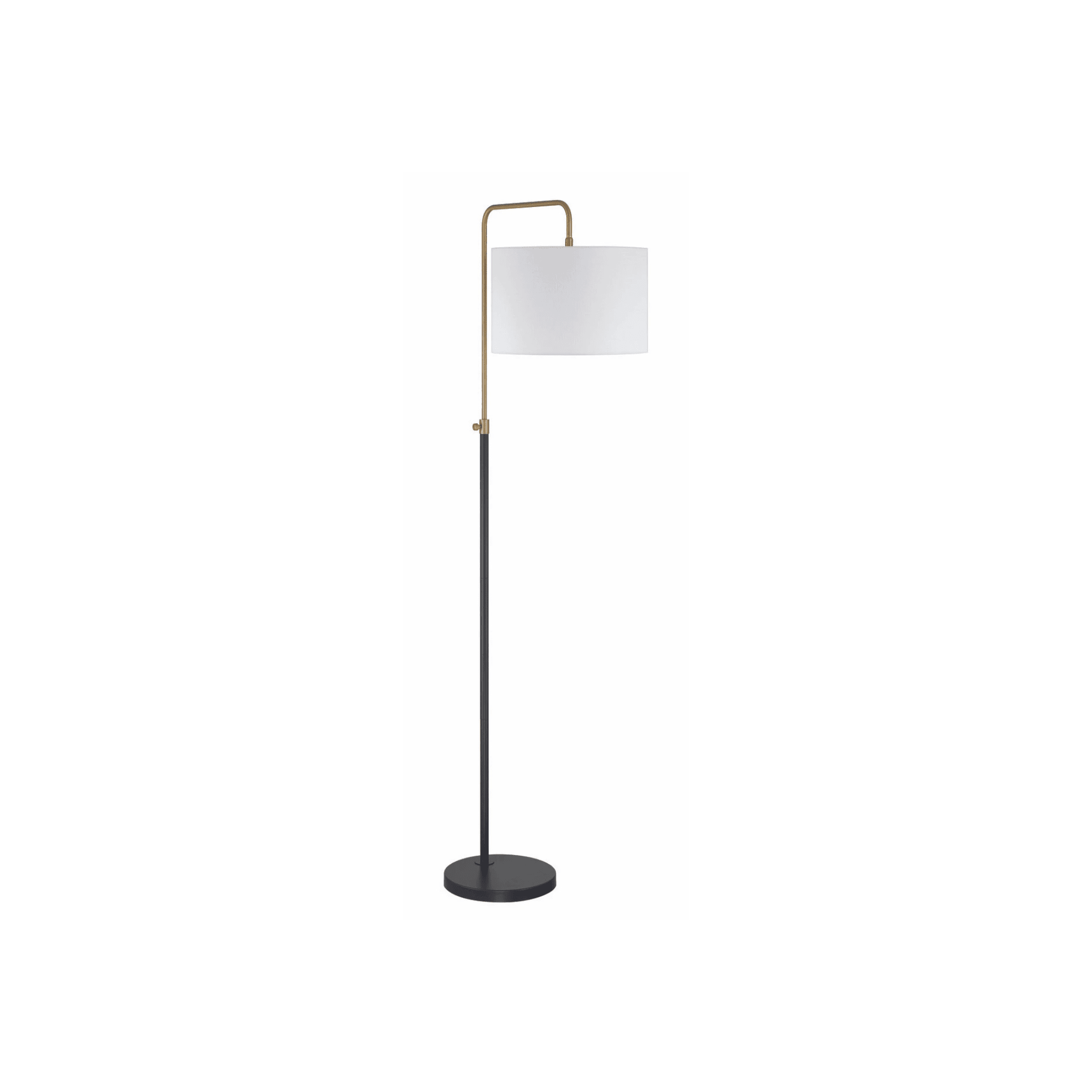 Ingraham 1 Light Floor Lamp in Flat Black/Satin Brass - Orvon Lighting