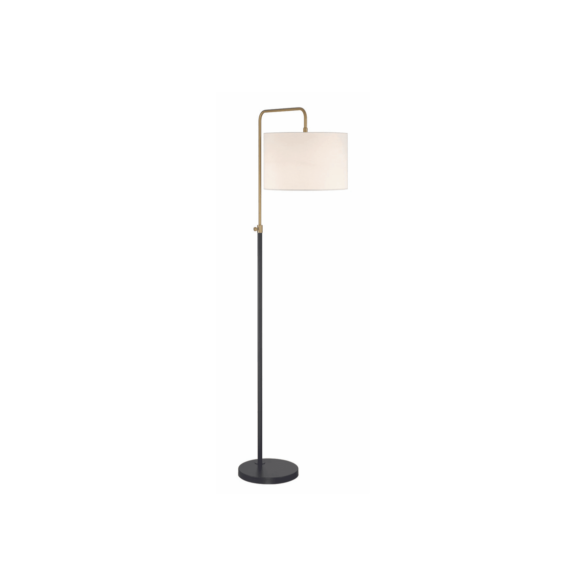 Ingraham 1 Light Floor Lamp in Flat Black/Satin Brass - Orvon Lighting