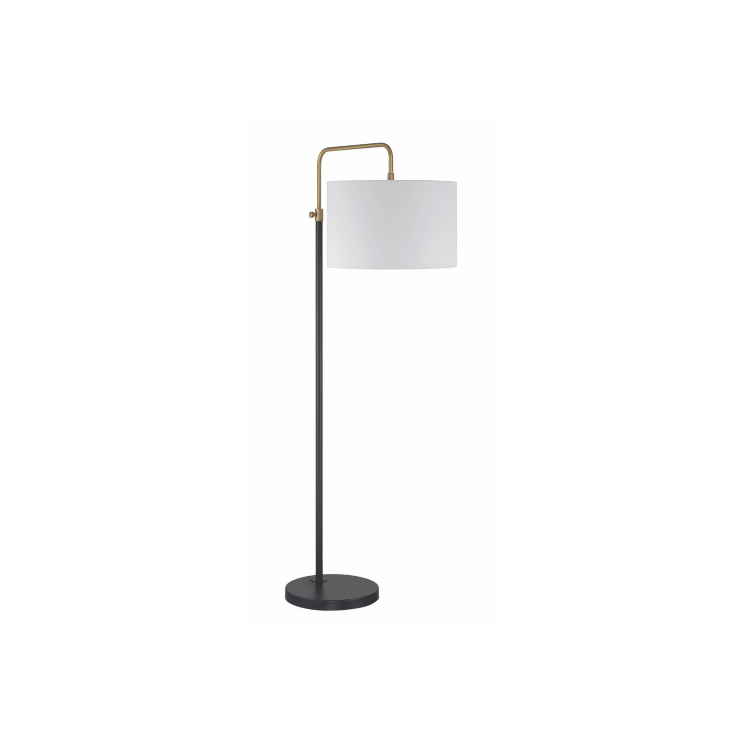 Ingraham 1 Light Floor Lamp in Flat Black/Satin Brass - Orvon Lighting