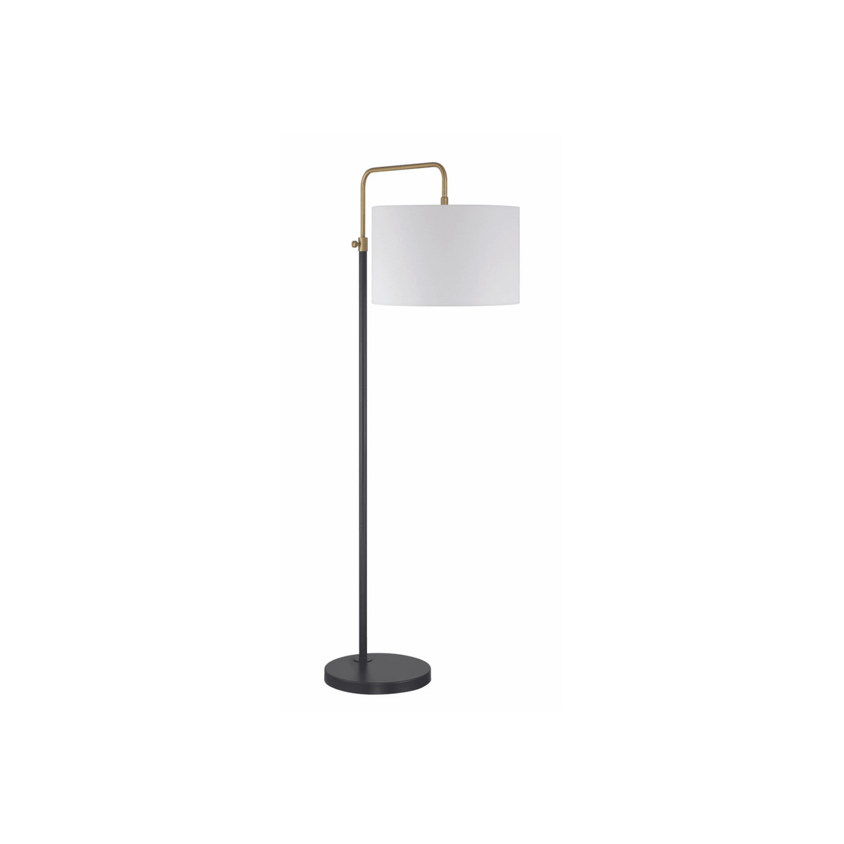 Ingraham 1 Light Floor Lamp in Flat Black/Satin Brass - Orvon Lighting