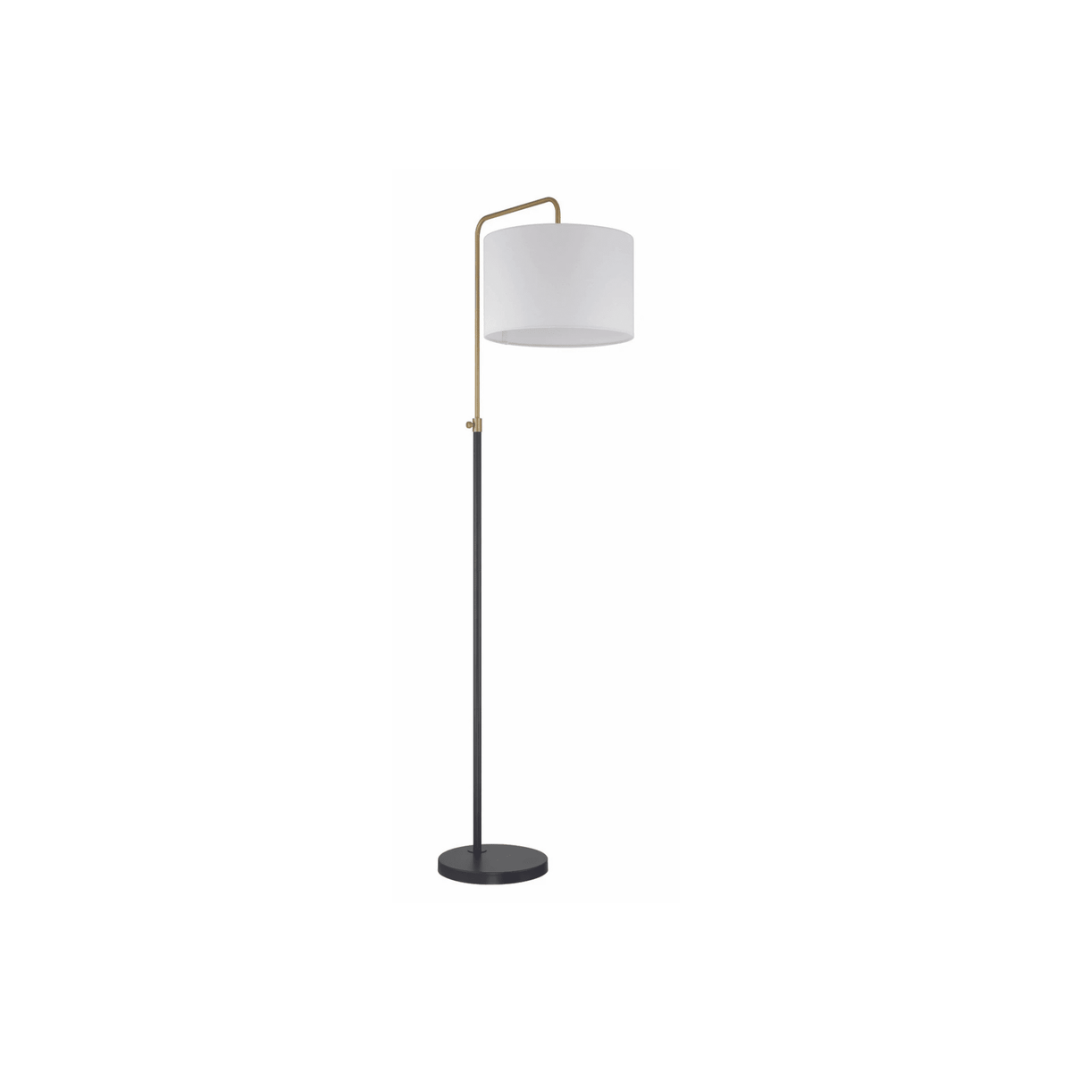 Ingraham 1 Light Floor Lamp in Flat Black/Satin Brass - Orvon Lighting