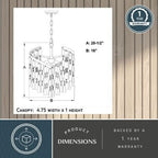 Isabel 16 - in 4 Light Pendant Satin Nickel - Orvon Lighting