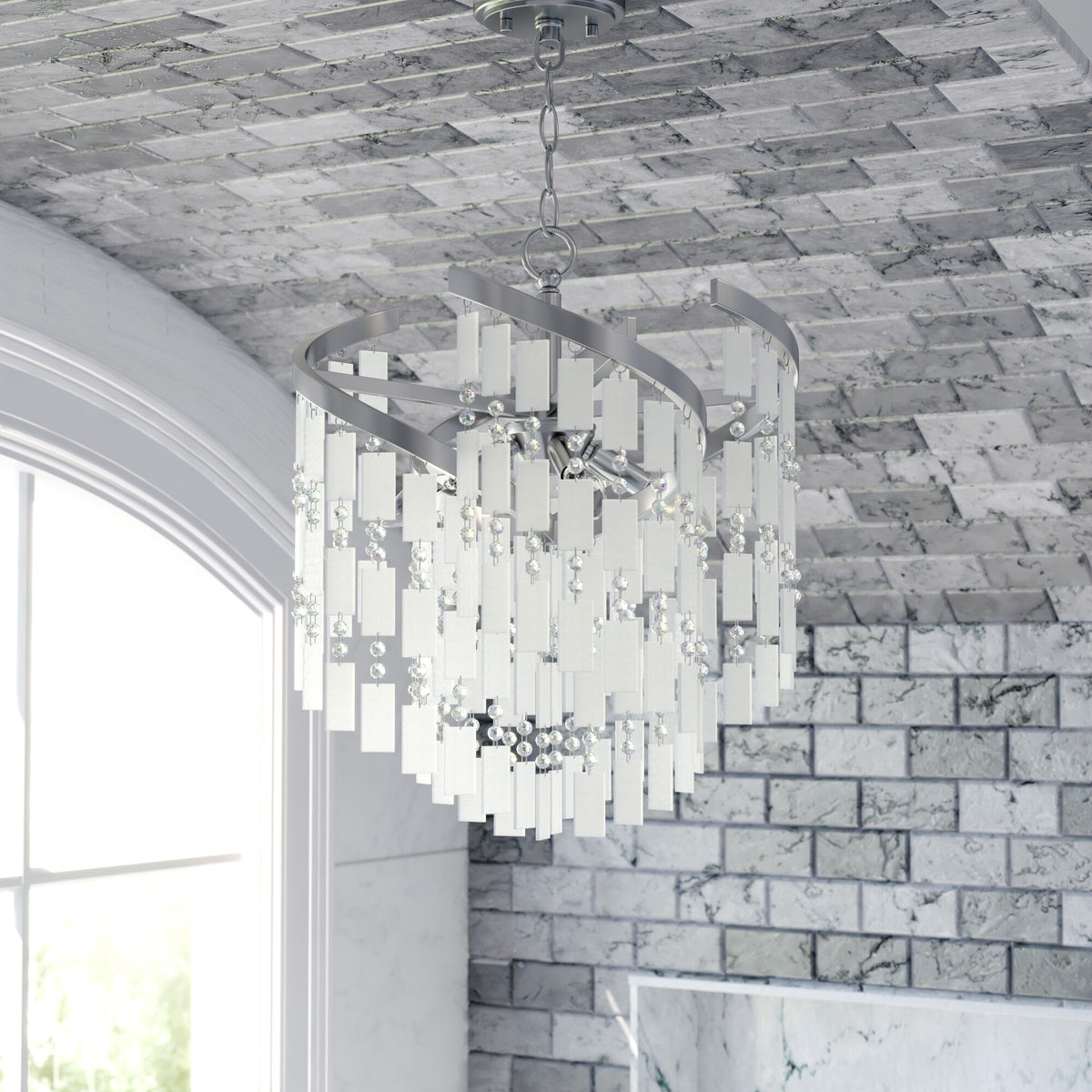 Isabel 16 - in 4 Light Pendant Satin Nickel - Orvon Lighting