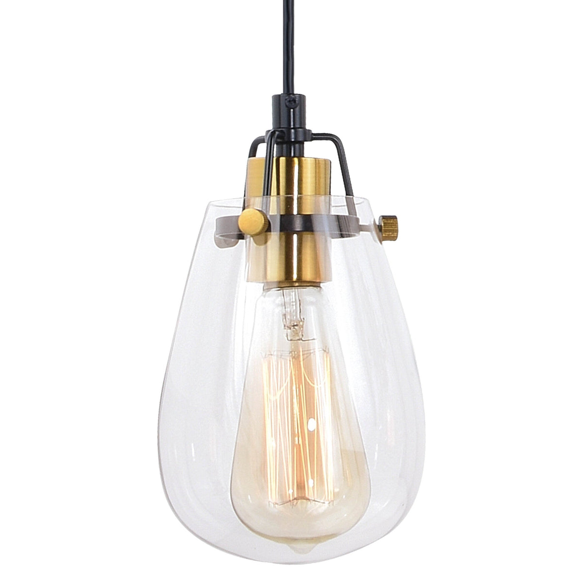 Kassidy 4L Dual Mount Linear Chandelier or Vanity Light Black and Natural Brass - Orvon Lighting