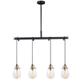 Kassidy 4L Dual Mount Linear Chandelier or Vanity Light Black and Natural Brass - Orvon Lighting