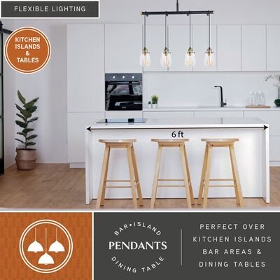Kassidy 4L Dual Mount Linear Chandelier or Vanity Light Black and Natural Brass - Orvon Lighting