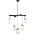 Kassidy 5L Adjustable Chandelier Black and Natural Brass - Orvon Lighting
