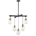 Kassidy 5L Adjustable Chandelier Black and Natural Brass - Orvon Lighting