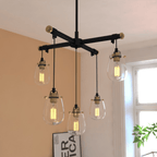 Kassidy 5L Adjustable Chandelier Black and Natural Brass - Orvon Lighting