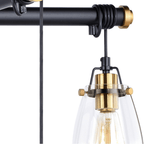 Kassidy 5L Adjustable Chandelier Black and Natural Brass - Orvon Lighting
