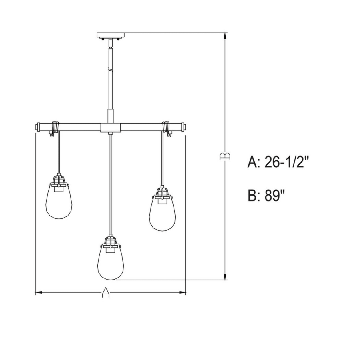 Kassidy 5L Adjustable Chandelier Black and Natural Brass - Orvon Lighting