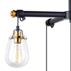Kassidy 5L Adjustable Chandelier Black and Natural Brass - Orvon Lighting