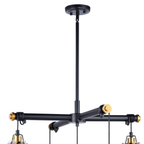 Kassidy 5L Adjustable Chandelier Black and Natural Brass - Orvon Lighting