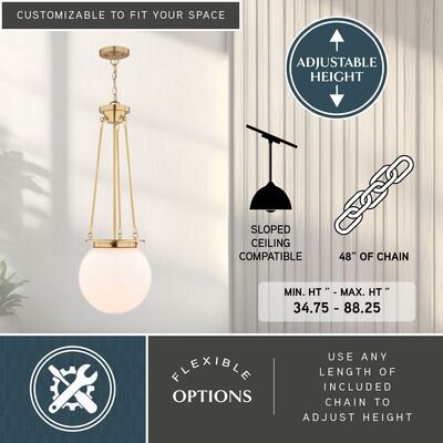 Kent 11.75 - in. W 1 Light Pendant - Orvon Lighting