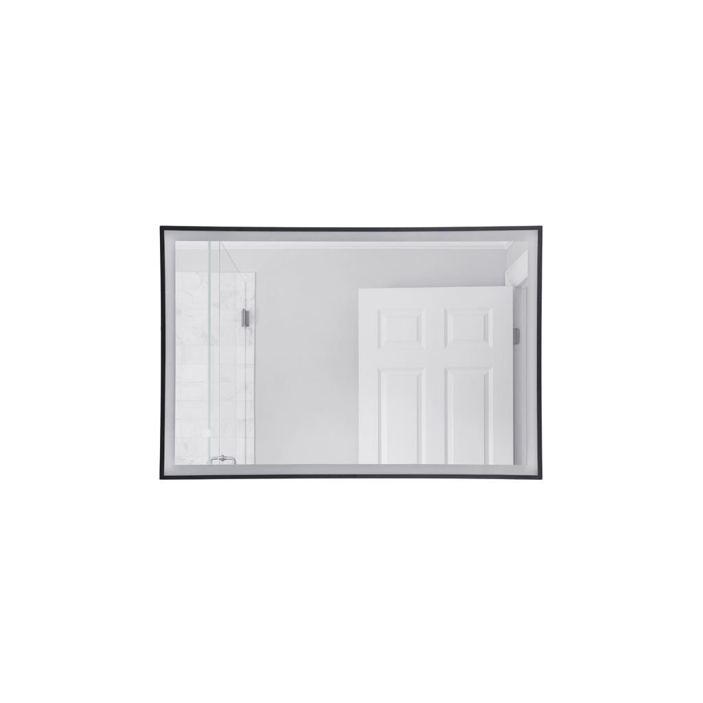 LED Lighted Mirror 35.98 X 23.98 inch Flat Black Mirror - Orvon Lighting