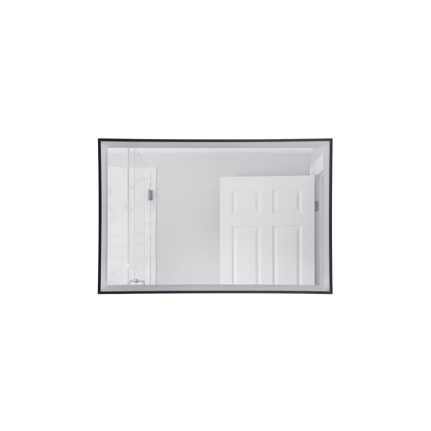 LED Lighted Mirror 35.98 X 23.98 inch Flat Black Mirror - Orvon Lighting