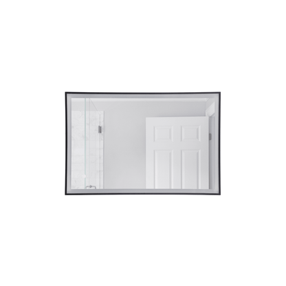 LED Lighted Mirror 35.98 X 23.98 inch Flat Black Mirror - Orvon Lighting