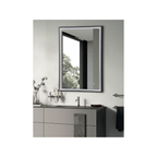 LED Lighted Mirror 35.98 X 23.98 inch Flat Black Mirror - Orvon Lighting