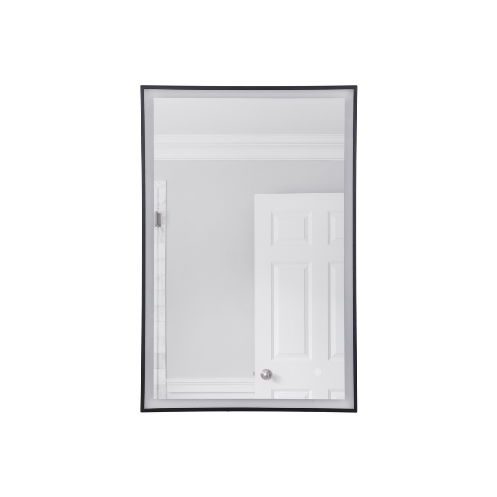 LED Lighted Mirror 35.98 X 23.98 inch Flat Black Mirror - Orvon Lighting