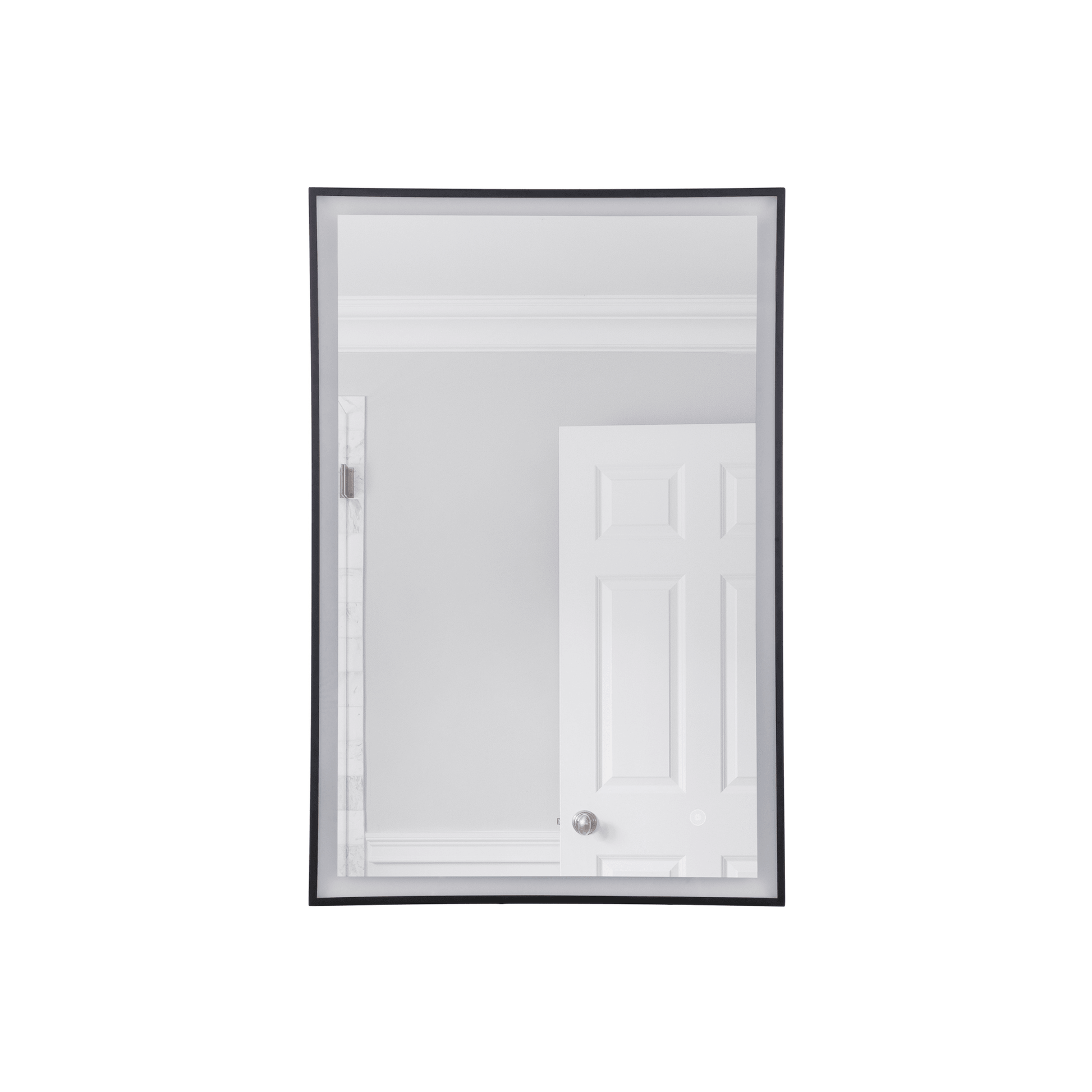 LED Lighted Mirror 35.98 X 23.98 inch Flat Black Mirror - Orvon Lighting