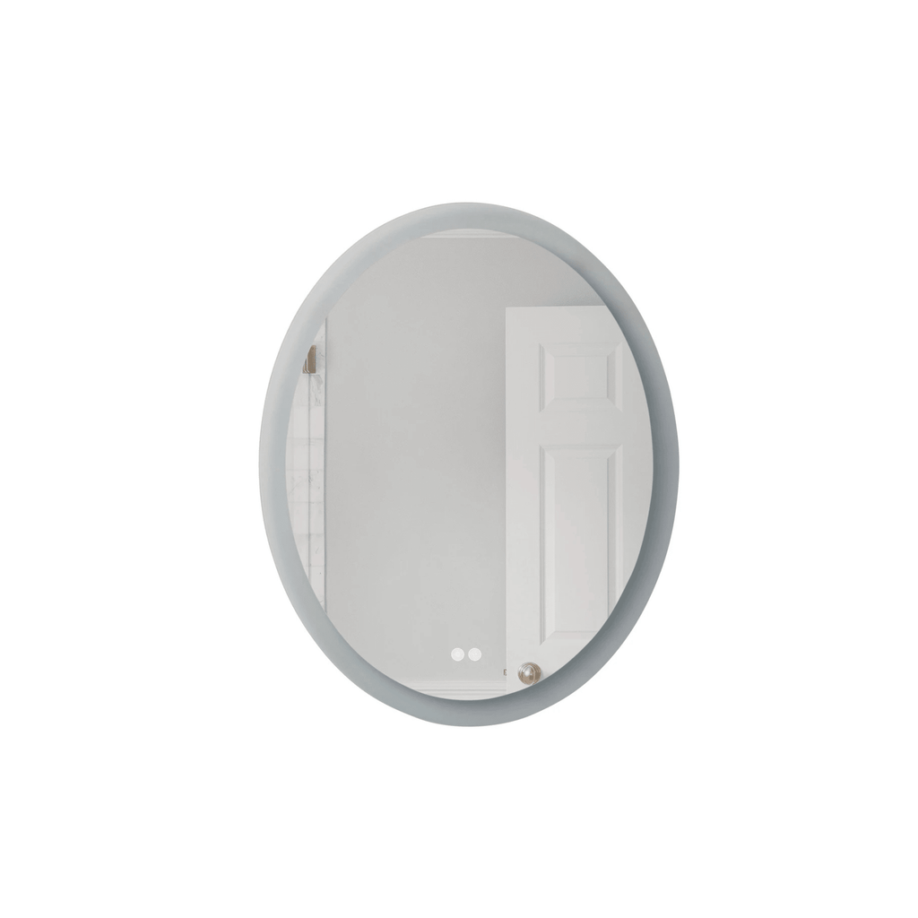 Lighted 30 X 24 inch White Mirror, Oval - Orvon Lighting