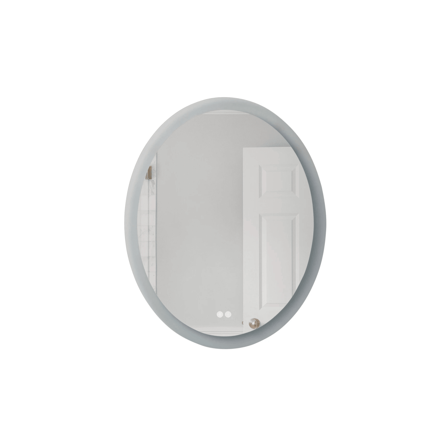Lighted 30 X 24 inch White Mirror, Oval - Orvon Lighting