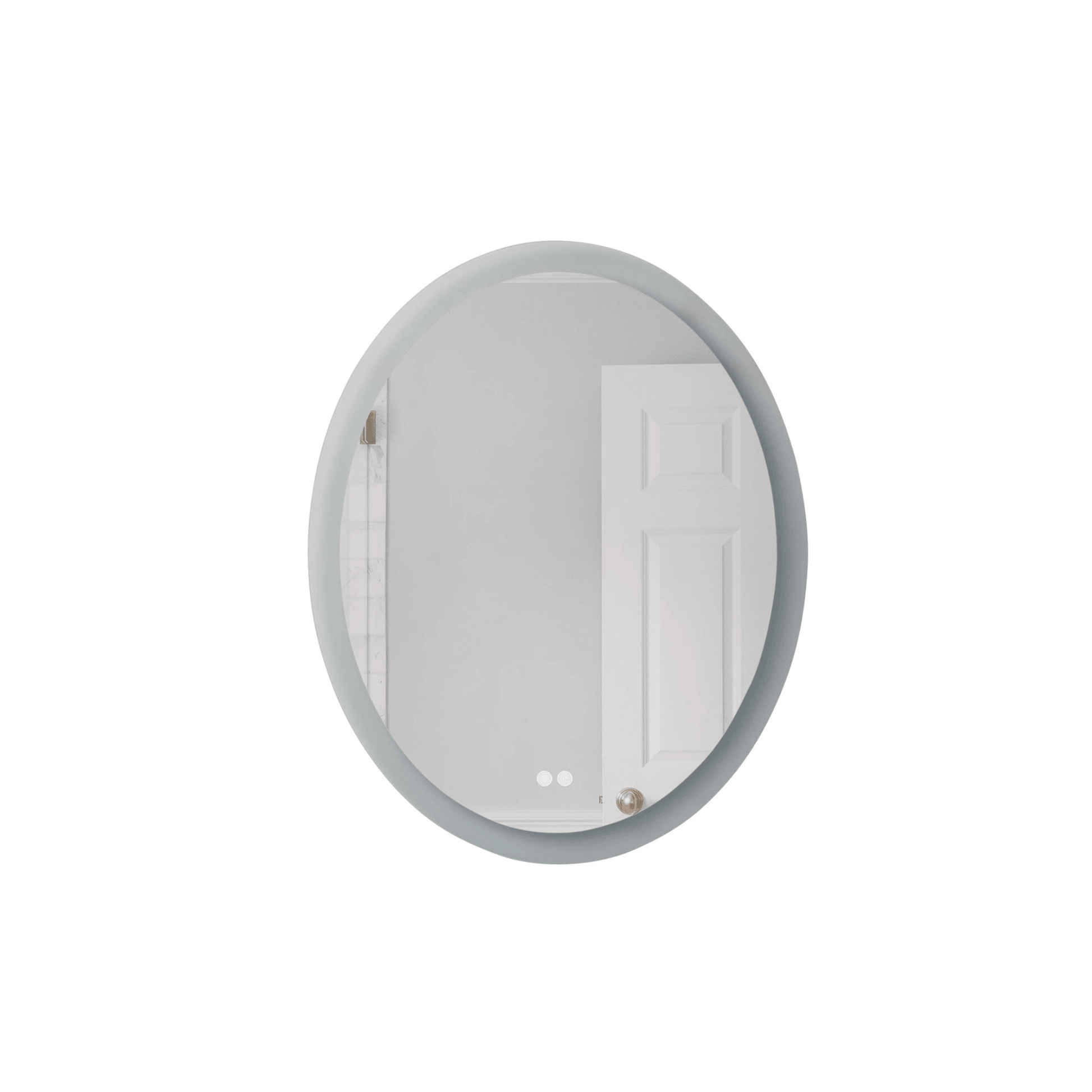 Lighted 30 X 24 inch White Mirror, Oval - Orvon Lighting