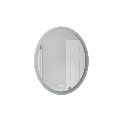 Lighted 30 X 24 inch White Mirror, Oval - Orvon Lighting