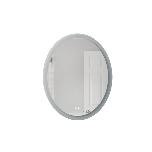 Lighted 30 X 24 inch White Mirror, Oval - Orvon Lighting