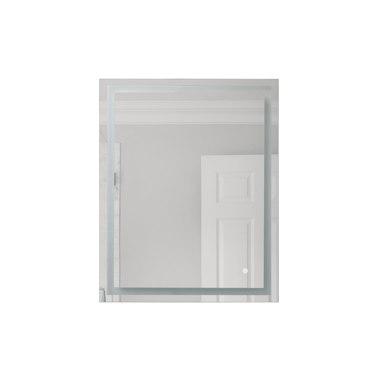 Lighted 30 X 24 inch White Mirror, Rectangular - Orvon Lighting