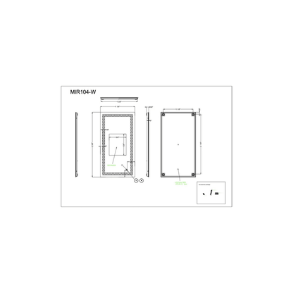 Lighted 60 X 32 inch White Mirror, Rectangle - Orvon Lighting