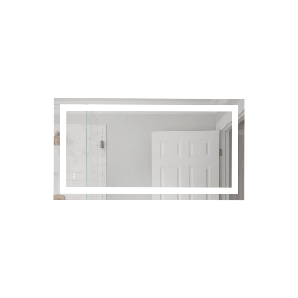 Lighted 60 X 32 inch White Mirror, Rectangle - Orvon Lighting
