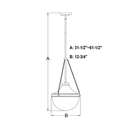 Lincoln 12.75 - in. W 1 Light Pendant - Orvon Lighting