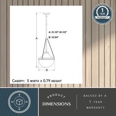 Lincoln 12.75 - in. W 1 Light Pendant - Orvon Lighting